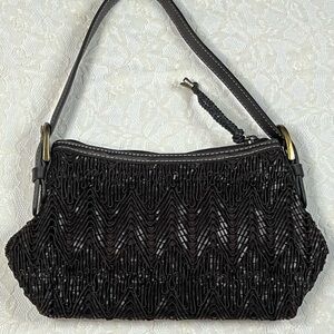 Elegant Brown Woven Handbag